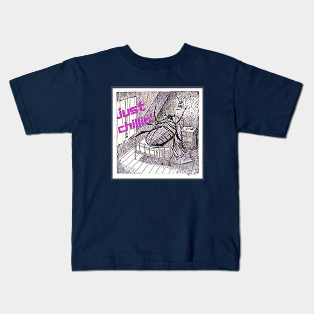 Gregor Samsa just chillin Kids T-Shirt by artbleed